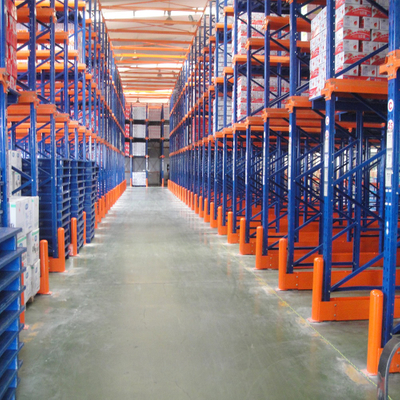 Heavy duty metal warehouse storage racking system for drive in pallet rack