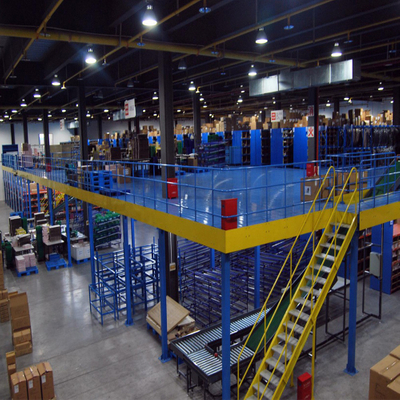 Multi-tier powder coating warehouse storage rack system Q235 steel mezzanine flooring with CE