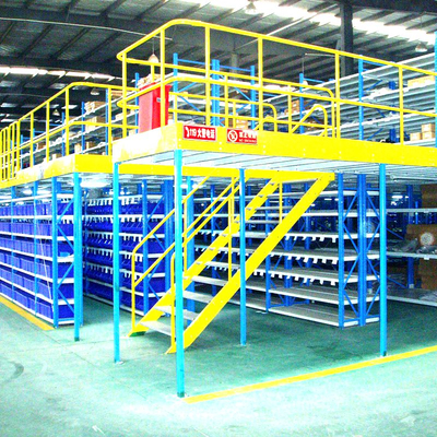 High Density Metal Storage System With Stairs Heavy Duty Mezzanine Racking