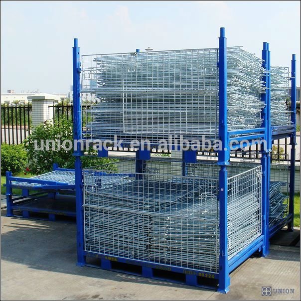 Powder Coating/Galvanized Foldable Stacking Metal Pallet Cage For Sale