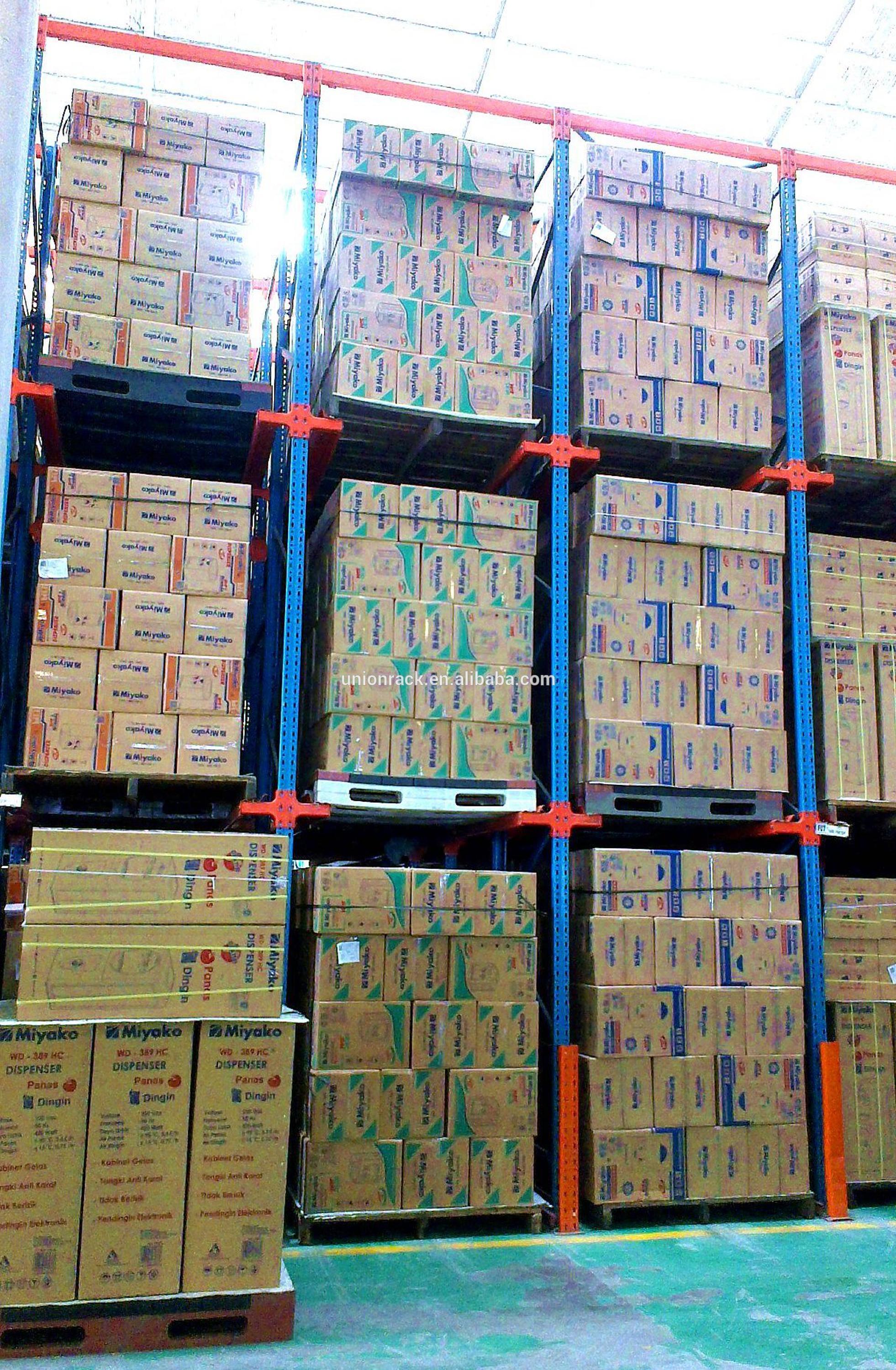 Heavy duty storage drive in rack pallet racking