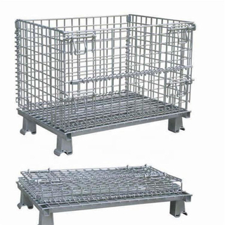 Quality Lockable Industrial Warehouse Logistics Storage Heavy Duty Collapsible Wire Mesh Cage