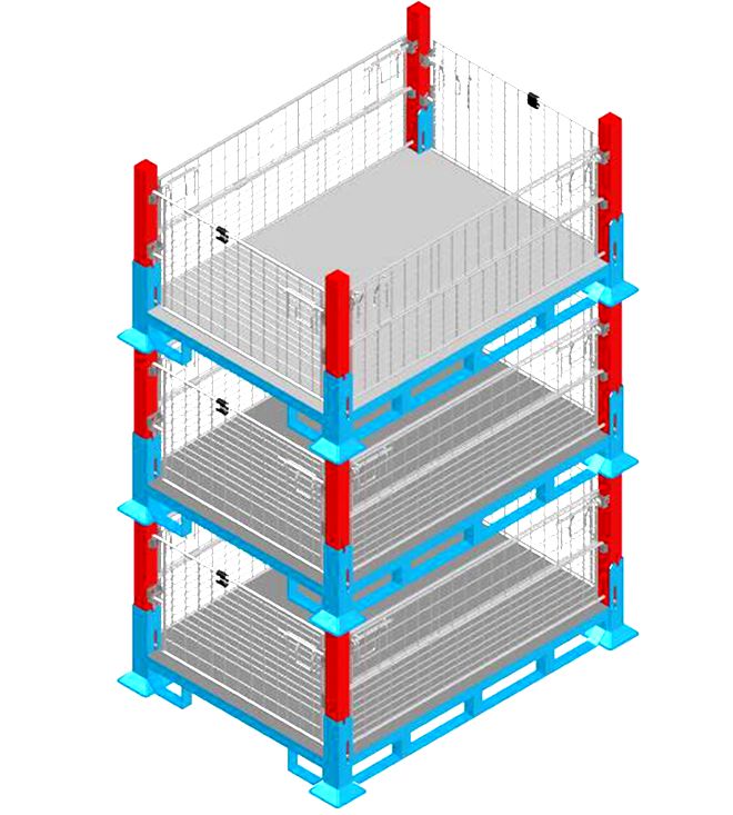 Heavy Duty Collapsible Steel Pallet With Wire Mesh